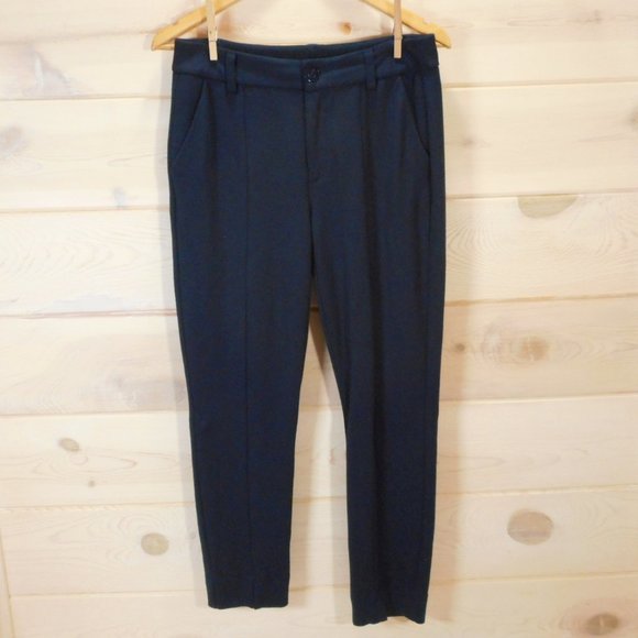 Cabi Agency Trouser Womens 6 Ponte Ankle Pants Navy Stretch Pockets 5499 - Picture 1 of 7